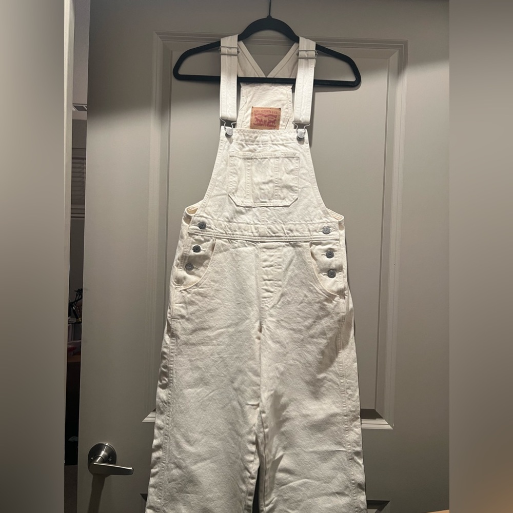 Levi’s White Denim Overalls